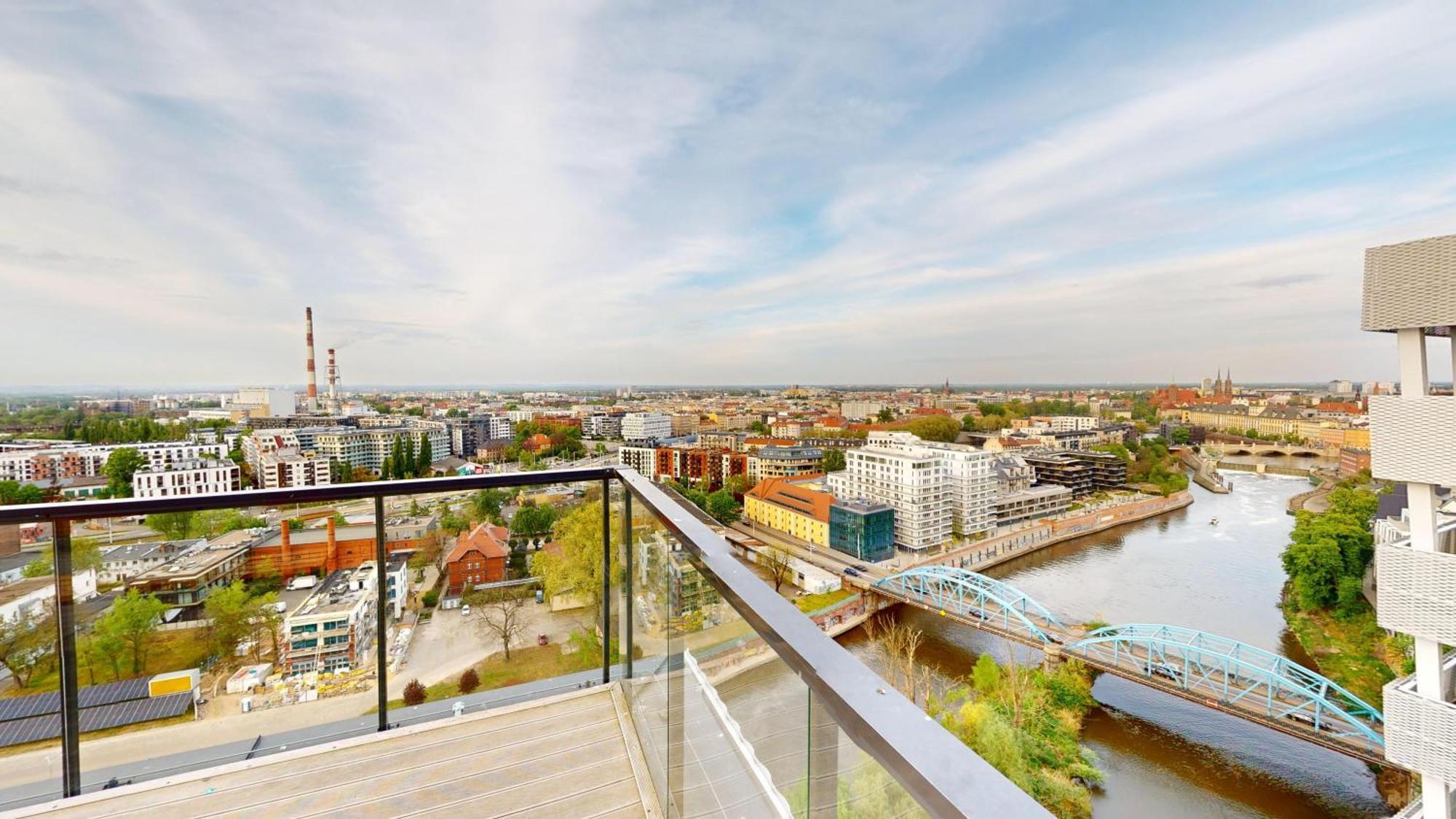 Family House By The River Odra -Panoramic Terrace - 3Room Apartment With 2 Separate Bedrooms And 2 Balconies By Wroapart-Pl- Perfect For Family & Business Stays Wroclaw Luaran gambar